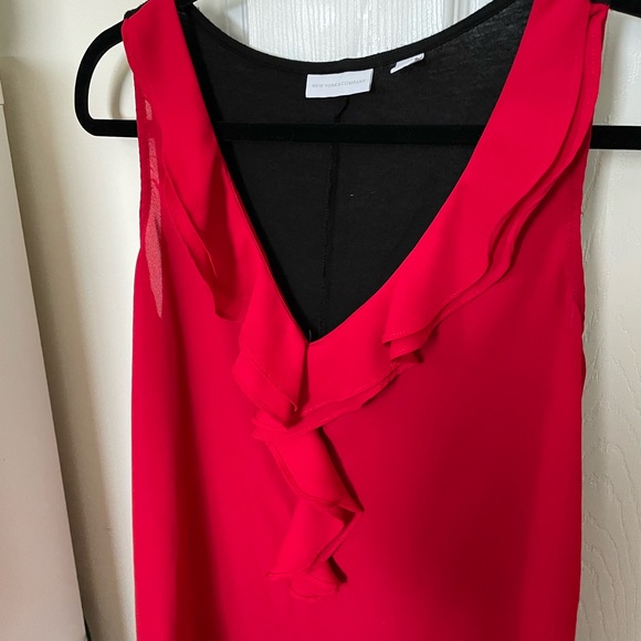 Red Ruffle Blouse - Picture 3 of 4